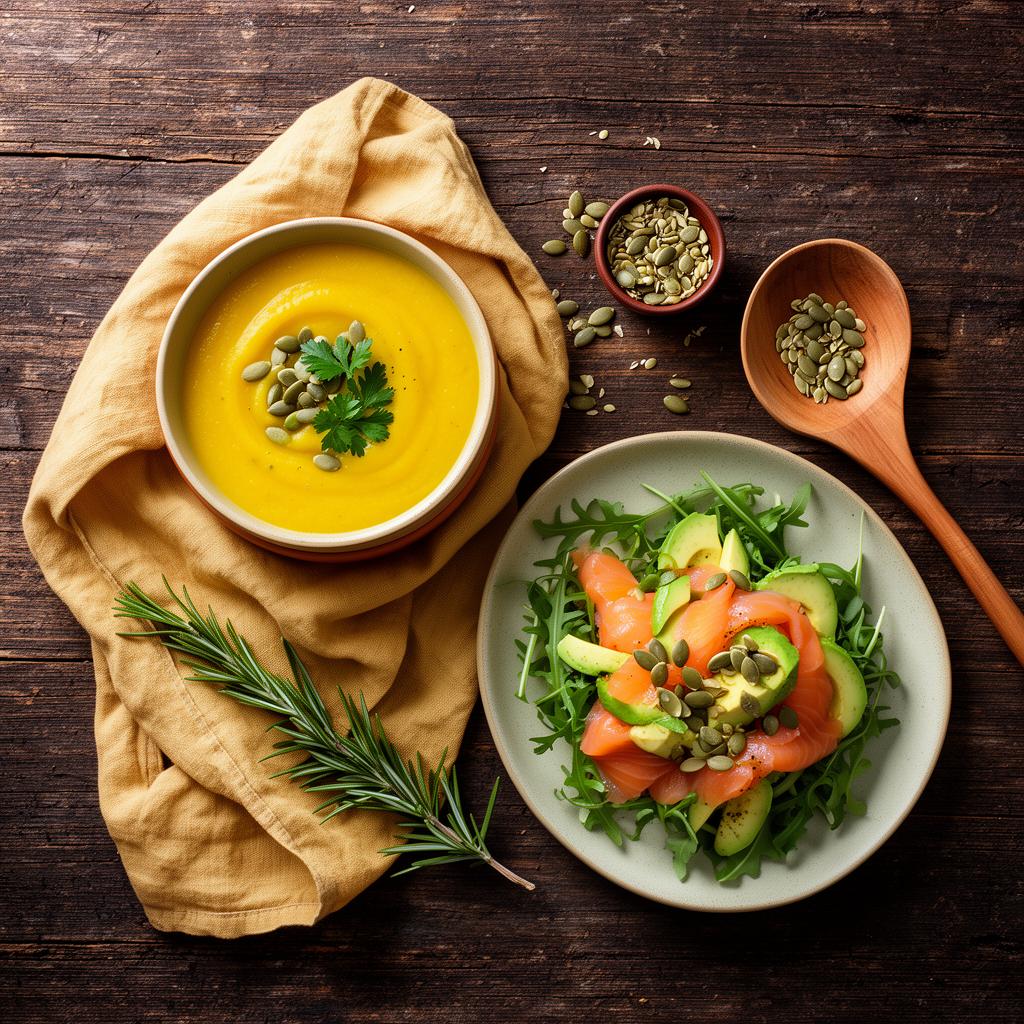 Soep en salade van de planner